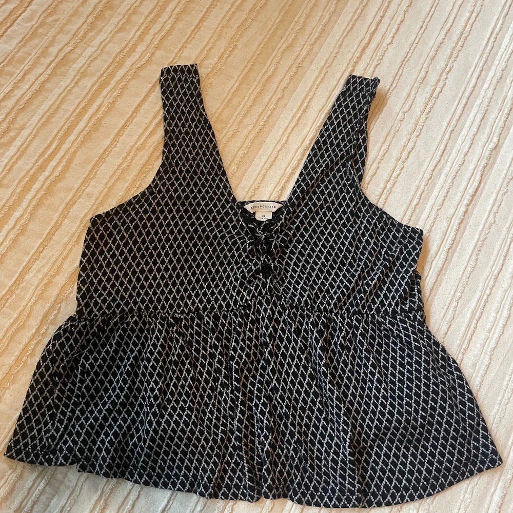 BLACK PEPLUM TANK